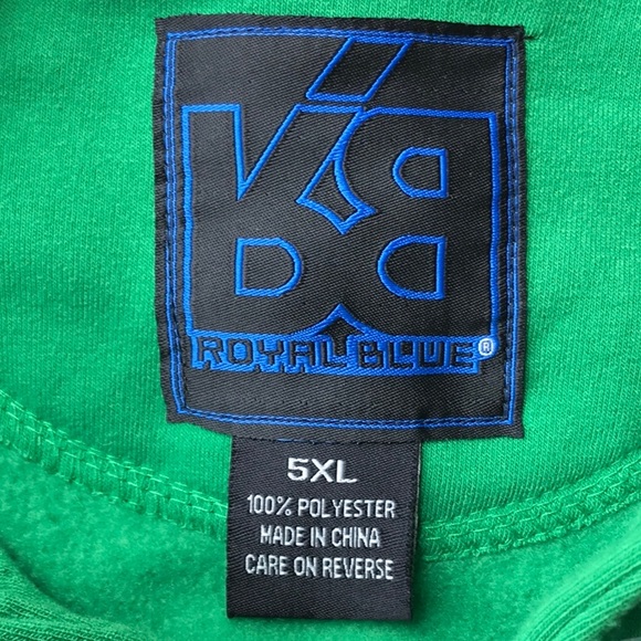 Royal Blue - Men’s Green and Black Snapped Down Jacket. 100% Polyester. Size 5XL - Picture 4 of 13